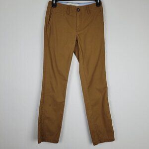 Boden Johnnie B Brown Straight Leg Cotton Pants 26 Reg